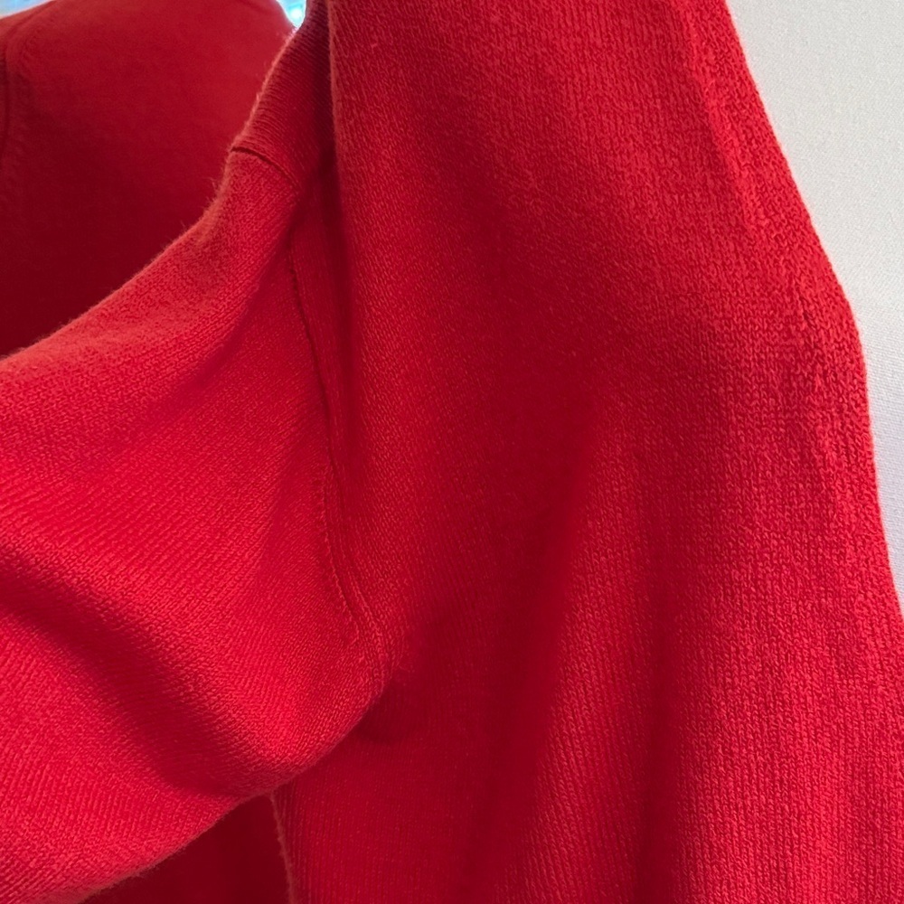 Zara V-Neck Sweater in Bold Red - Picture 2 of 10